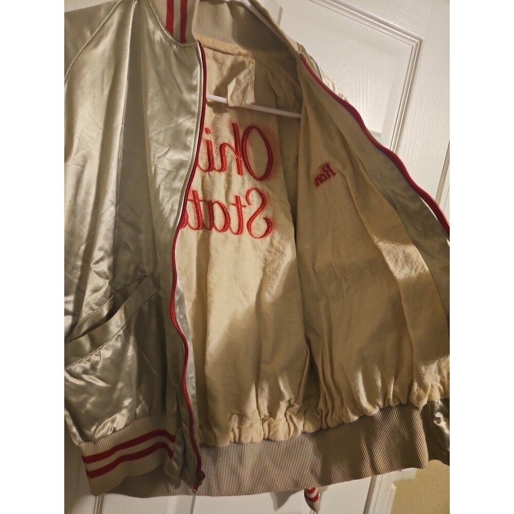 Vintage Ohio State Buckeyes  Zip Up Varsity Style Embroidered Jacket Mens Small - Picture 8 of 8